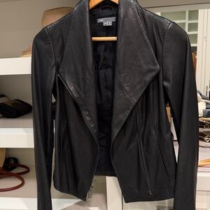 Vince Black Leather Jacket for Women